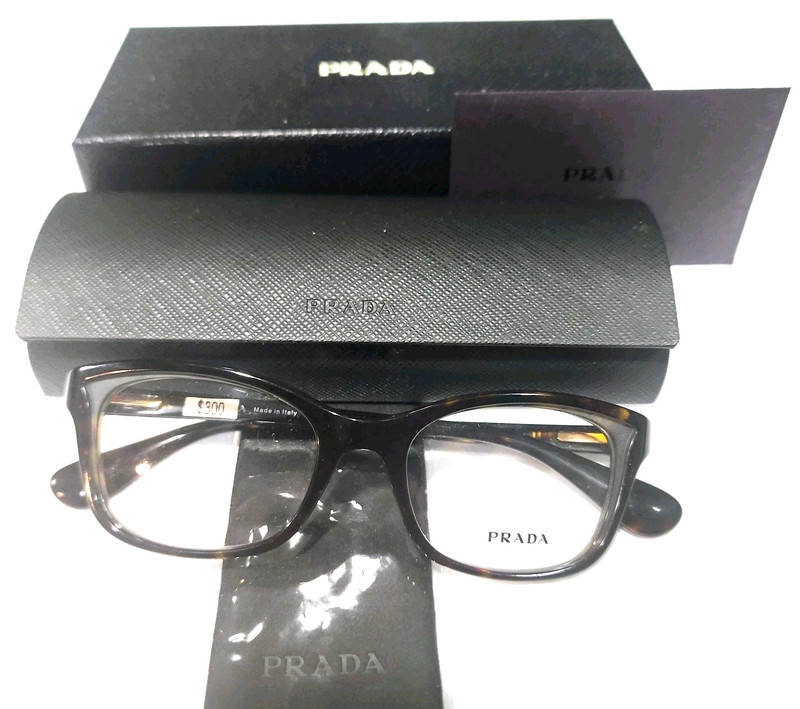 PRADA VPR05P 2AU-101 Tortoise Rectangular Eyeglasses 50-18 140 Case Box Cloth