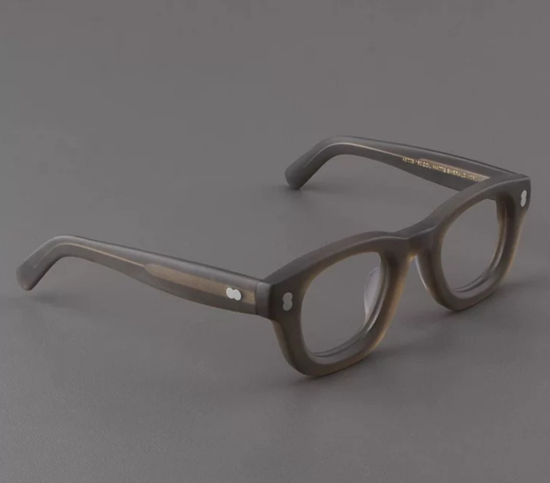 Deluxe Thick Acetate Full Rim Vintage Gray Green Reading Glasses Optical Frames