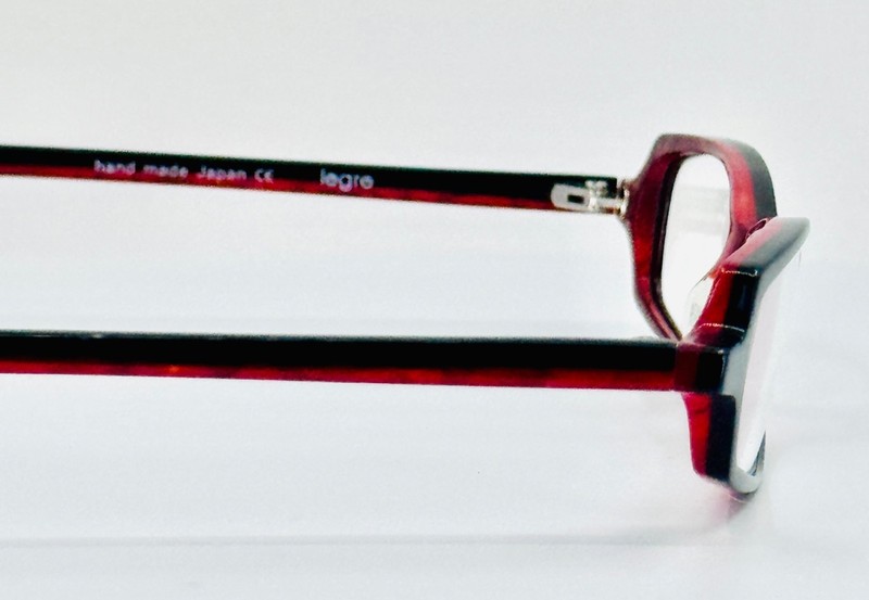 LEGRE LE-055 318 Black Red Unisex Rectangle Full Rim Eyeglasses 47-17-140 B:22 gallery