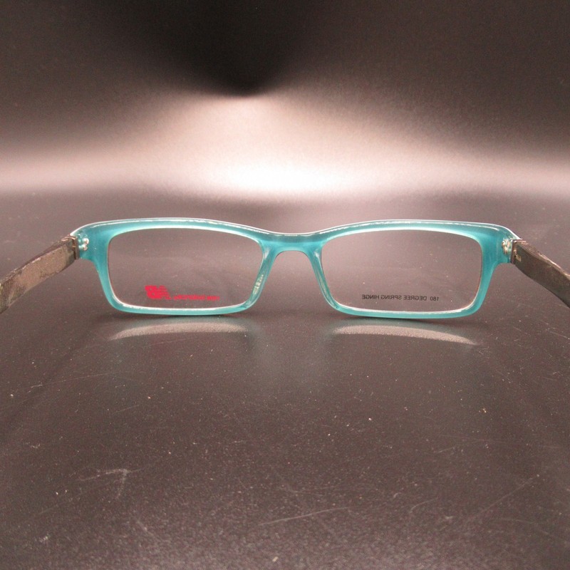 New Balance NBK 541 Eyeglass Frames 46-16-130 Brown Tortoise Teal Spring Hinge gallery