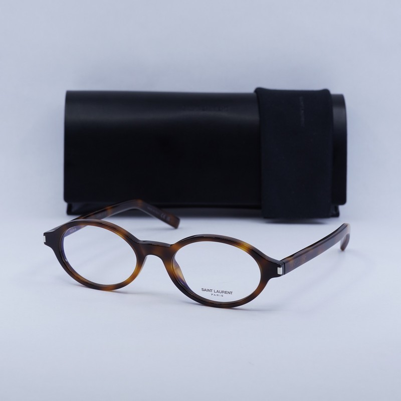 NEW Saint Laurent SL751JEANNE OPT 003 Shiny Havana/Clear Blue Light Block 50m…