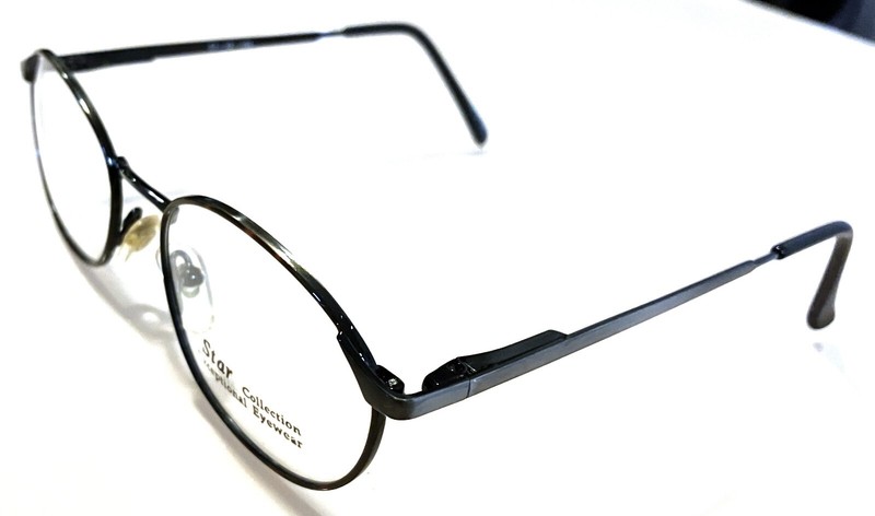 New Vintage Style Antique Silver Star Eyeglasses Brown and Black Fusion Rim SALE gallery