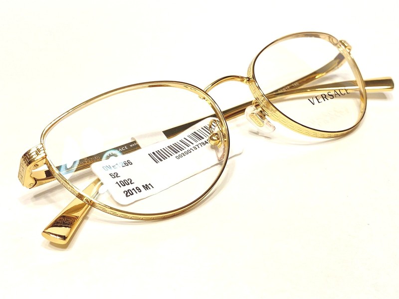 NEW Women's Versace MOD VE1266 1002 Eyeglasses Frames Gold Cat's Eye 52/17~140 gallery