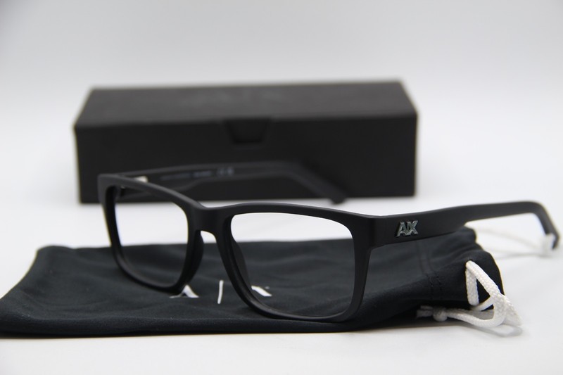 ARMANI EXCHANGE AX 3016 8078 MATTE BLACK AUTHENTIC EYEGLASSES W/CASE 53-17