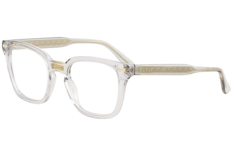 Gucci Men’s Eyeglasses Frame GG0184O 005 Grey Transparent Optical Frame 50mm