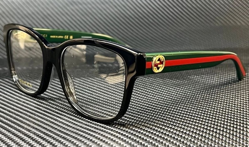 GUCCI GG0038ON 011 Black Green / Red Women’s 54 mm Eyeglasses