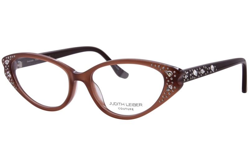 Judith Leiber Couture Serenade Eyeglasses Women's Wood Full Rim Cat Eye 54mm