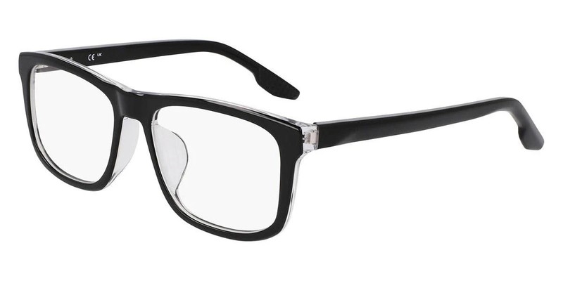 New NIKE NK-7163LB 010 Black on Clear Crystal Eyeglasses 55/17/150