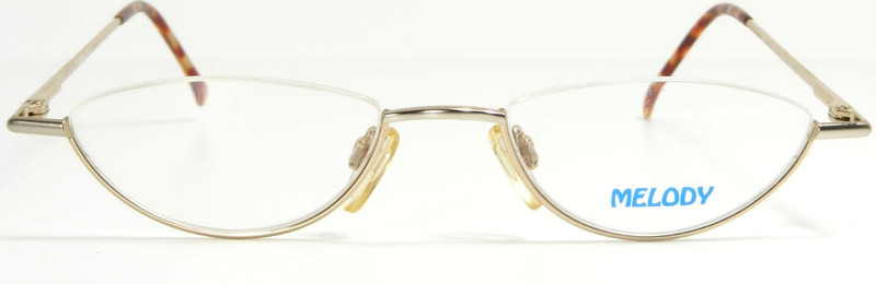 Vintage MELODY 741 C3 Pale Gold Half Rim Metal Eyeglasses Glasses 48-18-140 NOS