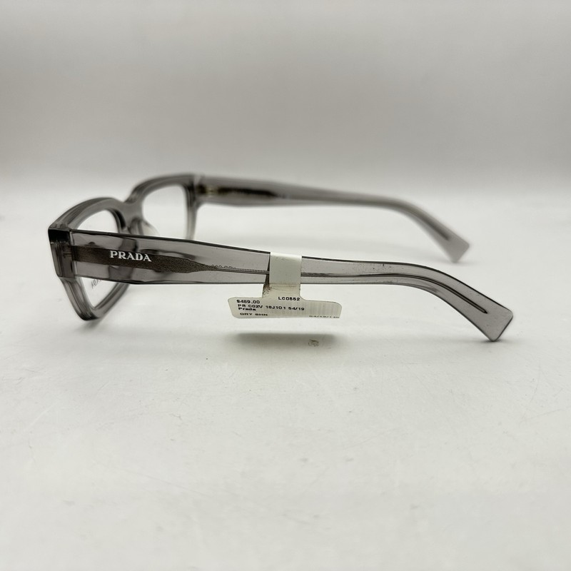 Prada Mens Thick Square Full Rim Eyeglasses VPR C02 Transparent Gray gallery