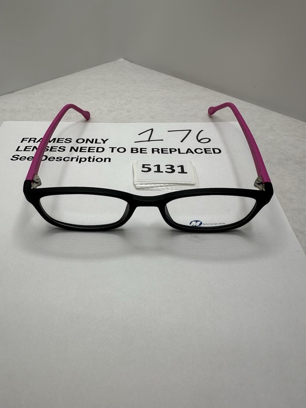 New Modern YIPPEE BLACK/HOT PINK MATTE 49-18-135 Full Rim Eyeglasses Frame