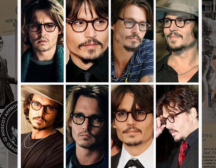 Retro Acetate glasses johnny depp eyeglasses Women men's glasses 44/46/49mm gallery