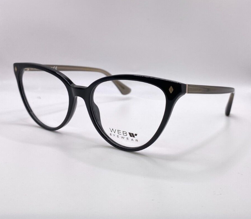 WEB WE5388 020 Black Cat Eye Plastic Optical Eyeglasses Frame 54-17-140 gallery