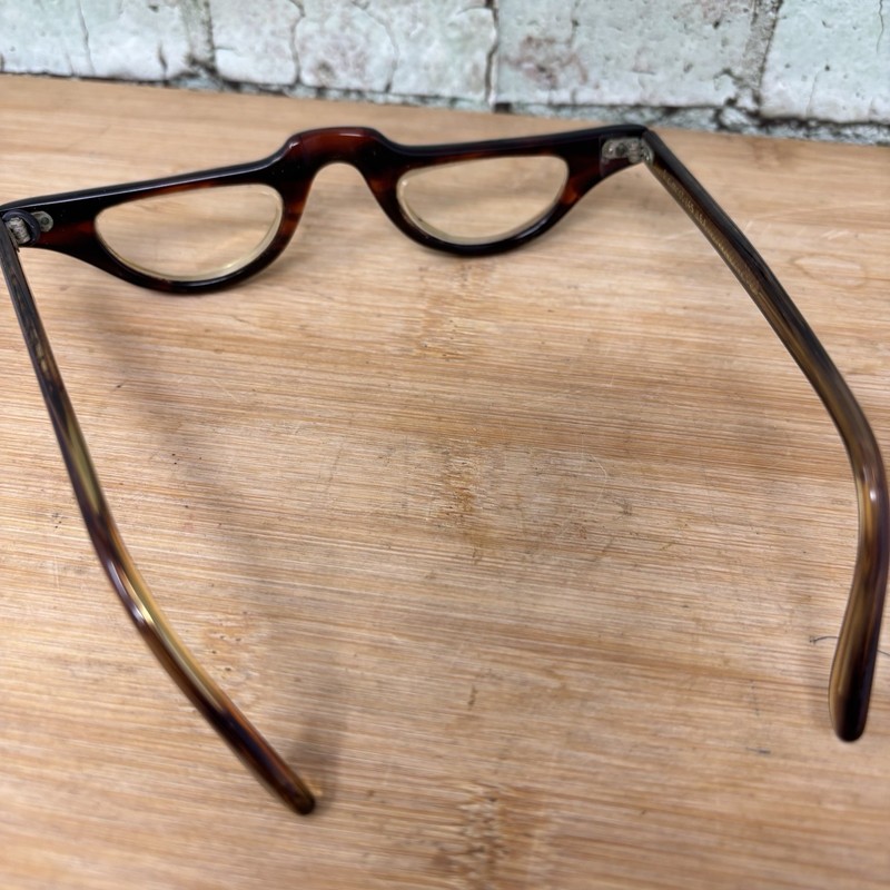 Foremost Eyeglasses Half Eye Demi Amber USA Frames 145 Magnifying Vintage gallery