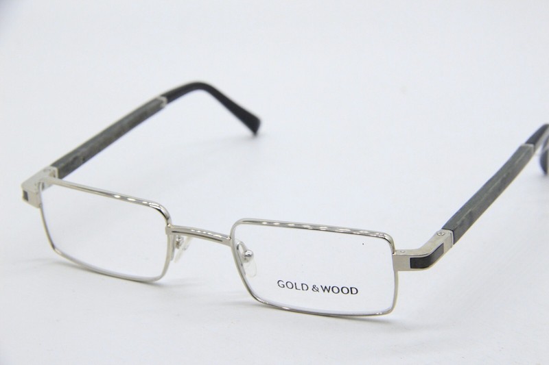 NEW GOLD & WOOD MATAR 02 SILVER GREY BLACK AUTHENTIC EYEGLASSES 48-21