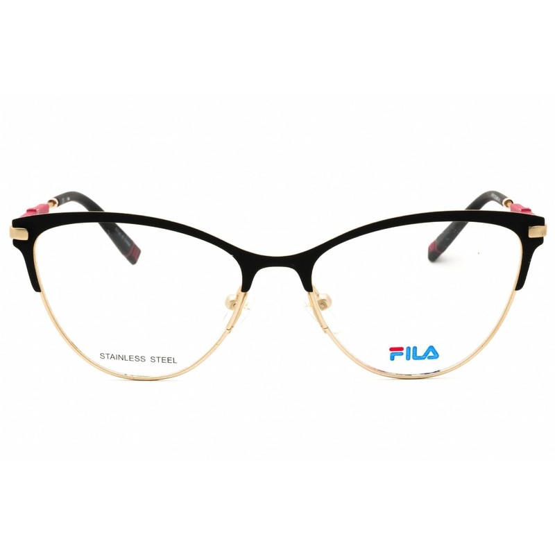 Fila Women's Eyeglasses Black/Gold Metal Cat Eye Full Rim Frame VFI187 0BKG gallery
