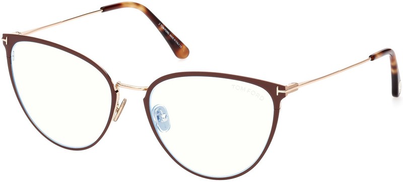 Tom Ford FT5840 B 046 Metal Matte Light Brown 56 mm Women's Eyeglasses gallery