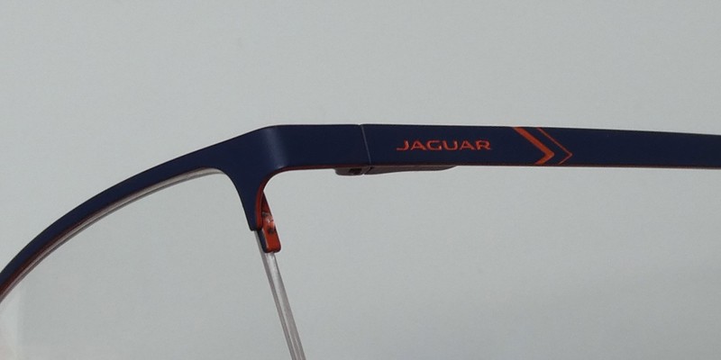 NEW JAGUAR 33625 EYEGLASS FRAME SQUARE MENS HALF-RIM BLUE 56-16-145 METAL & gallery