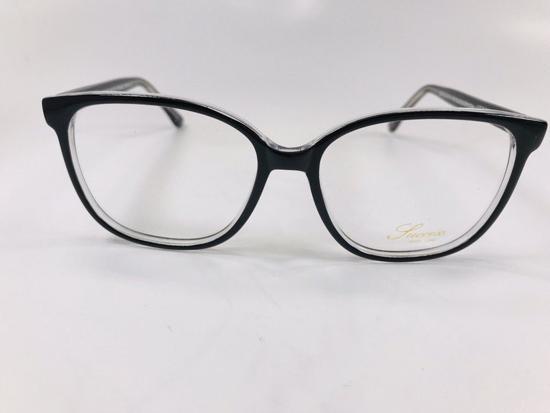 New Designer Inspired SUCCESS SS-122 Black on Crystal Eyeglasses 53mm w/Case gallery