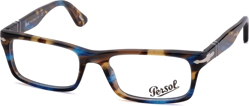 Persol PO3050V 973 53mm Rectangle Eyeglasses Spotted Blue Brown /Demo Lens