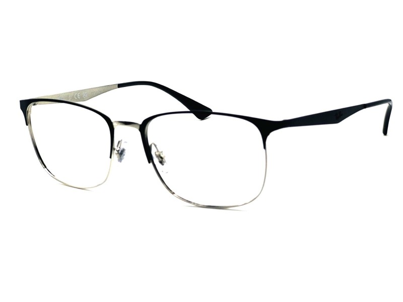 NEW RAY BAN RB 6421 2997 MATTE BLACK ON SILVER UNISEX EYEGLASSES 54MM 18 145