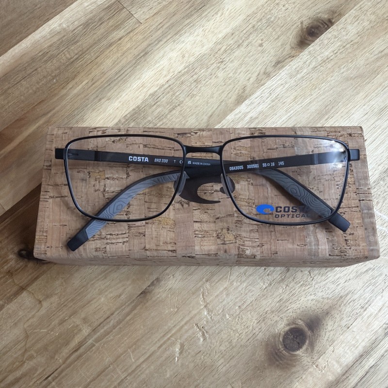 COSTA DEL MAR BRD 330 EYEGLASSES 06A3005 MATTE BLACK 3005-01 55mm RX AUTHENTIC