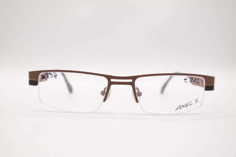 Axel S. AX752 Brown Black Half-Rim Glasses Eyeglass Frame New