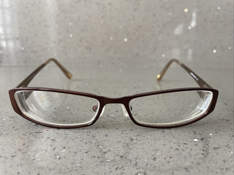 Silver Dollar Eyeglasses Frames Cafe 374 #1 Bronze brown Rectangle 52-17-135
