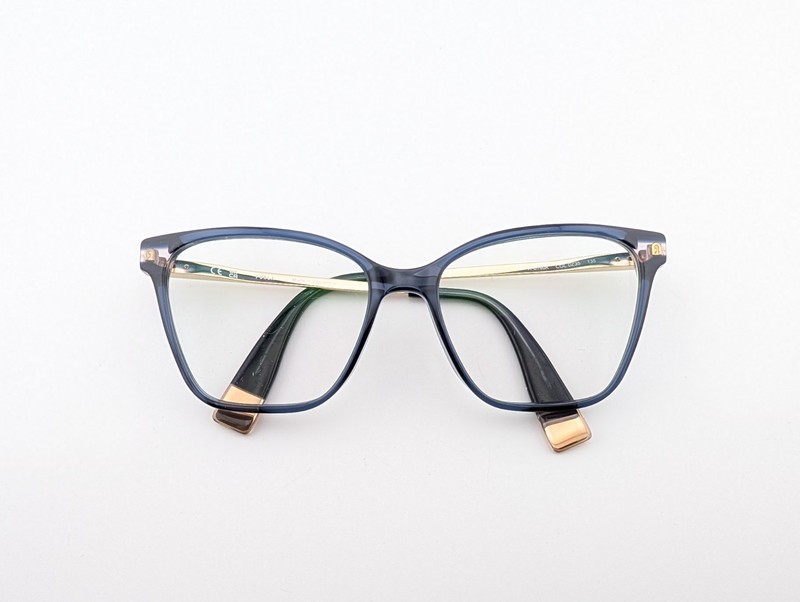 Furla Eyeglasses, Frames Only, Vietnam, VFU760K 0Z35, 54-16-135, Blue/Gold
