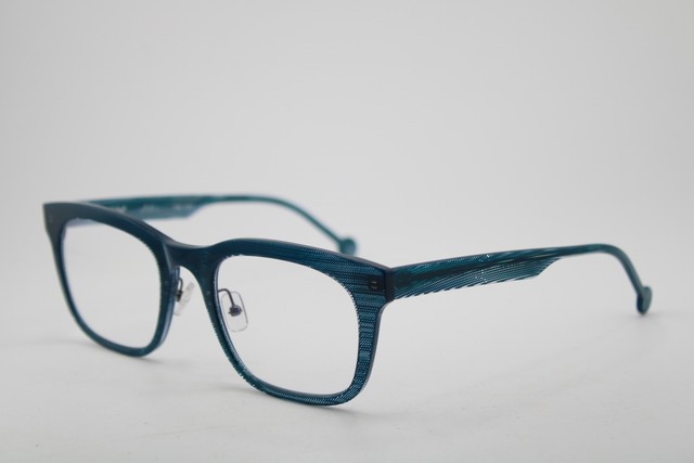 NEW L.A. EYEWORKS MAHONEY 969 CLEAR BLUE AUTHENTIC EYEGLASSES 54-23