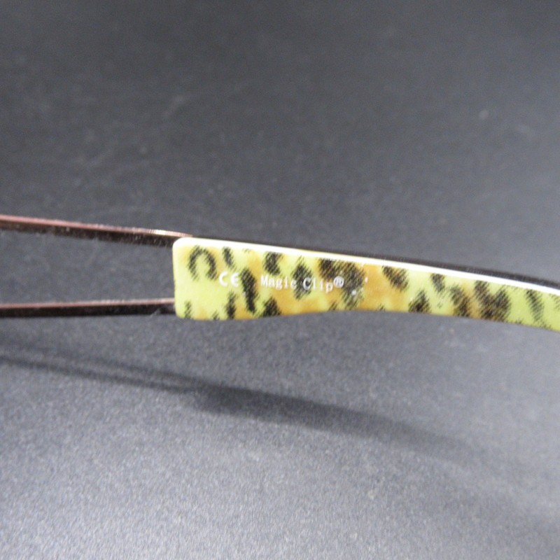 Magic Clip M879 CHOC Women's Brown Metal Eyeglass Frames 52-17-138 Leopard Print gallery