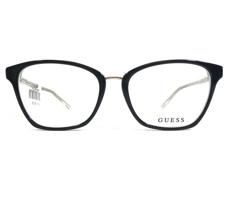 Guess Eyeglasses Frames GU2733 003 Black White Clear Square Full Rim 51-16-140