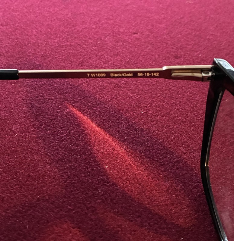 Frame Guy London T W1069 Cat Eye Black/Gold Eyeglasses 56-15-142 Women gallery