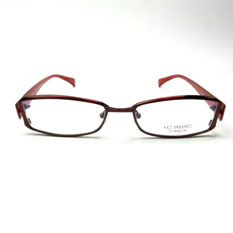 KIO YAMATO Titanium EYEGLASSES KT-266 scarlet red temples 53-18-140