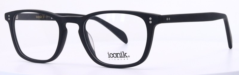 Iconik Eyewear Bowery C1 Black Mens Rectangular Full Rim Eyeglasses 52-21-150