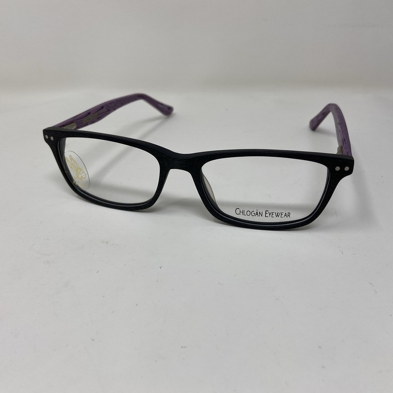 CHLOGAN EYEWEAR 9000 52-17-138 PURPLE BLACK WOOD FLEX HINGE HR94