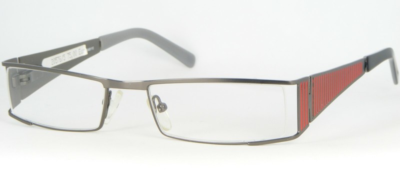 Sunoptic 429 L0608 SILVER /RED EYEGLASSES GLASSES FRAME 50-18-135mm (NOTES)