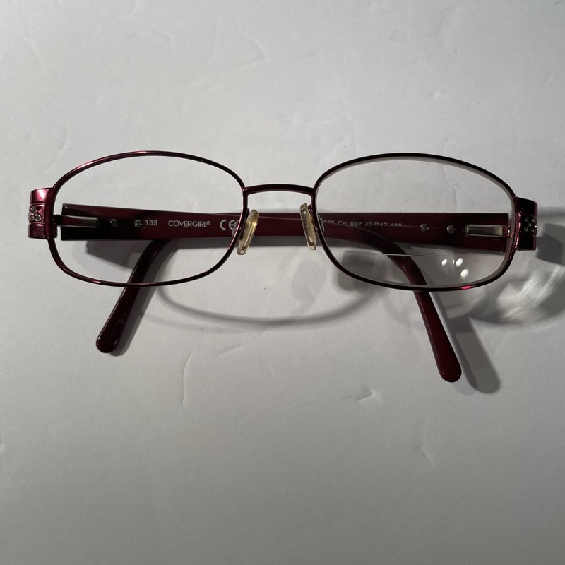 Covergirl Eyeglasses Frame Only CG 825 Unisex Red/Wine Full Rim 53-17-135