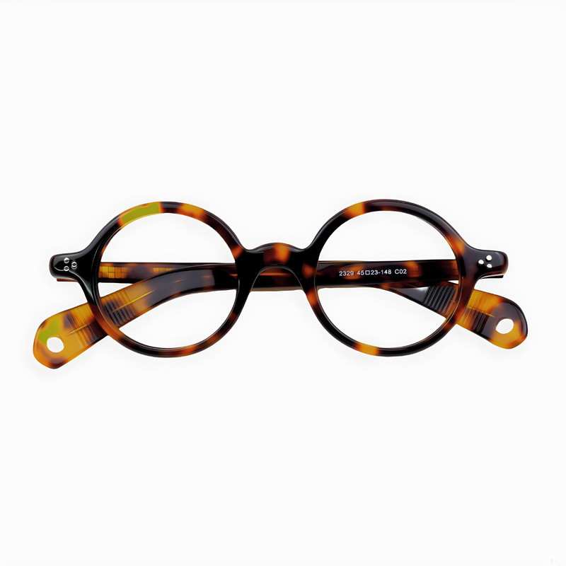 Vintage Round Acetate Eyeglasses Frames 45mm Retro Glasses Women Men Eyeglasses gallery