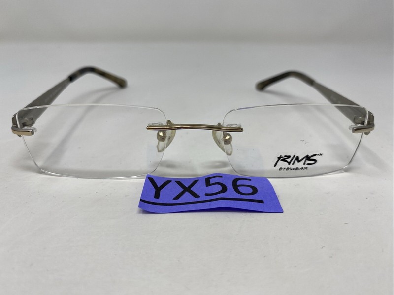 Rims Eyewear R3 1015 Gold/Platinum 53-19-145 Rimless Eyeglasses Frame YX56 gallery