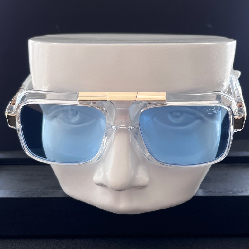 Caza* LEGENDS Golden Frame Blue Lens Sunglasses Unisex Eyewear Hiphop