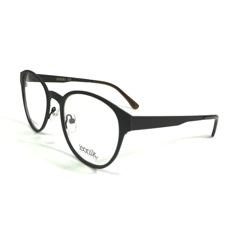 Iconik Eyeglasses Frames Caera C02 Brown Round Full Rim 51-19-140 gallery