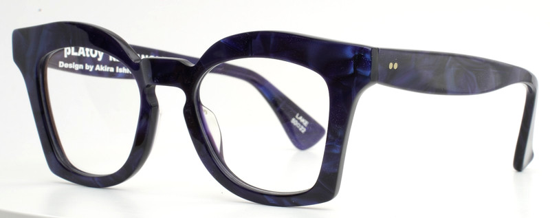 pLAtOy Ishiwatari RECTANGLER Lake Blue Marble Womens Eyeglasses 50-22-145 B:44 A