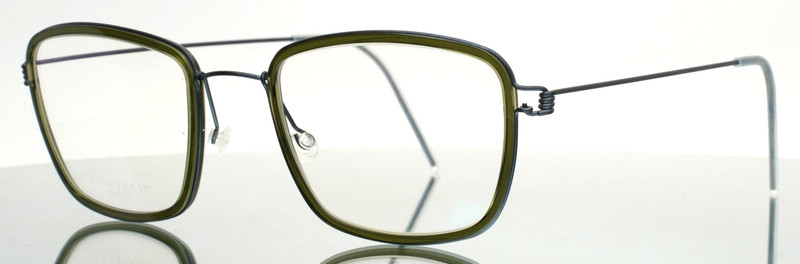 LINDBERG AIR Eric Col U16 Green Gunmetal Mens Square Eyeglasses 51-22-145 B:39