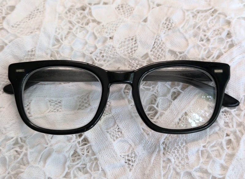 VTG USS 50-22 4 1/2 – 5 3/4 Eyeglasses Frame USA Men Military Issued 1970s Black