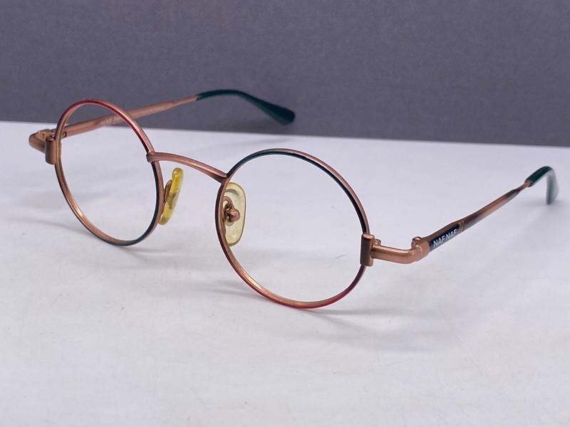 NAF Eyeglasses Frames woman Round Red Blue Multicoloured Metal Lucky France 90er gallery