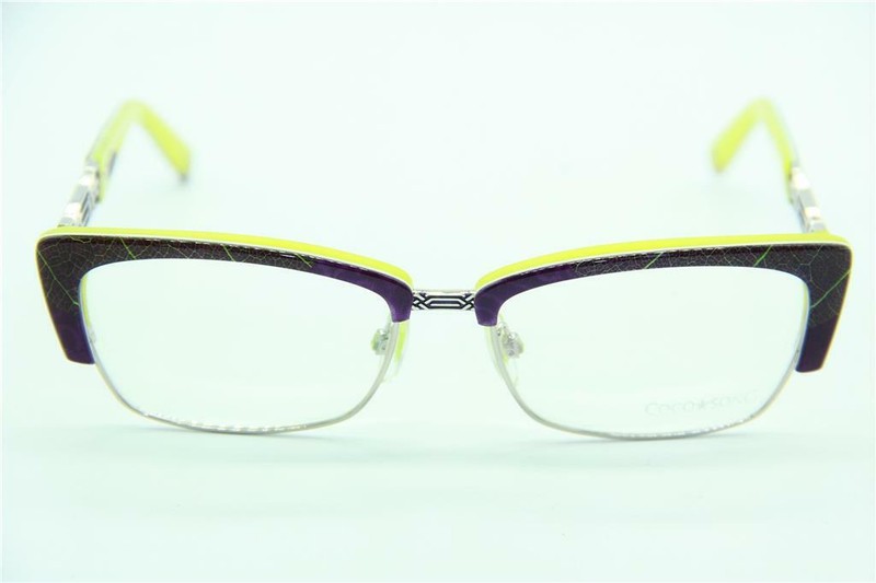 NEW COCO SONG CV 090 COL. 03 PURPLE SILVER YELLOW AUTHENTIC EYEGLASSES 54-16 gallery
