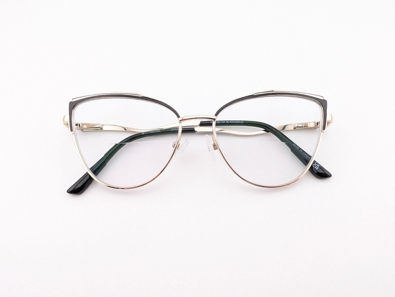 Wittnauer Eyeglasses, Frames Only, Dionne Black/Gold, 53-16-140, Metal