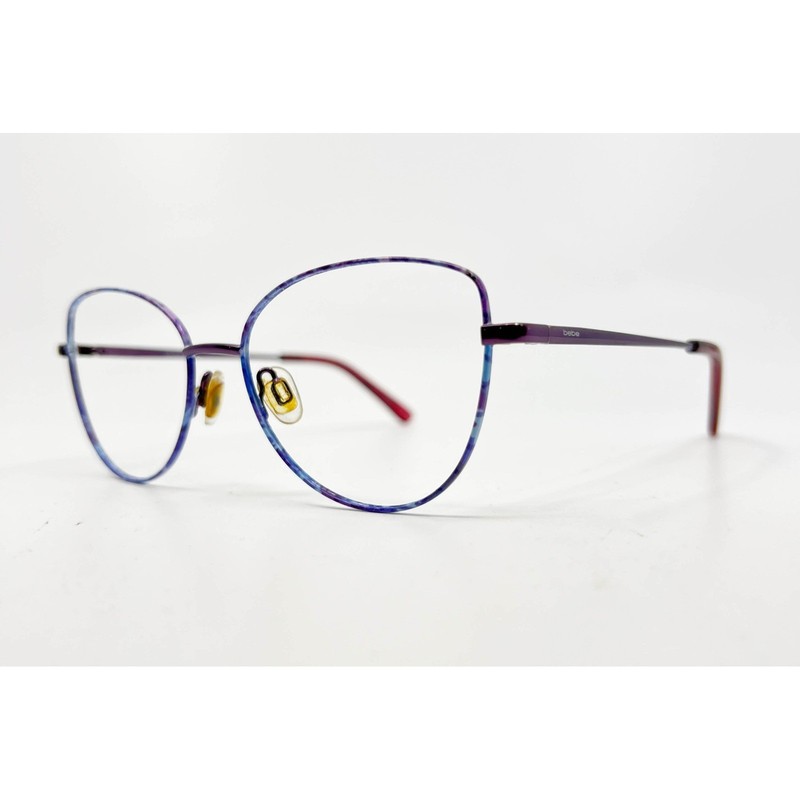 Bebe BB5207 Plum Floral Cat Eye Eyeglasses Women 51-16-135 gallery