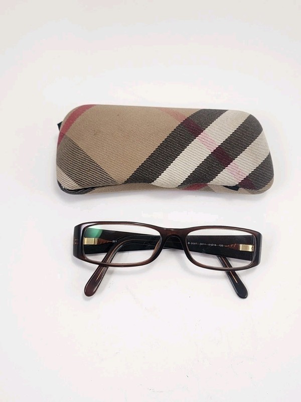 Burberry Eyeglasses Frames B 2007 3011 Brown Nova Check 510-16-135 in Case gallery